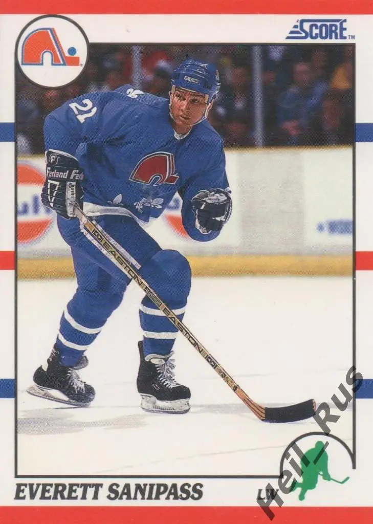 Хоккей. Карточка Everett Sanipass / Эверетт Санипасс (Quebec Nordiques) НХЛ/NHL