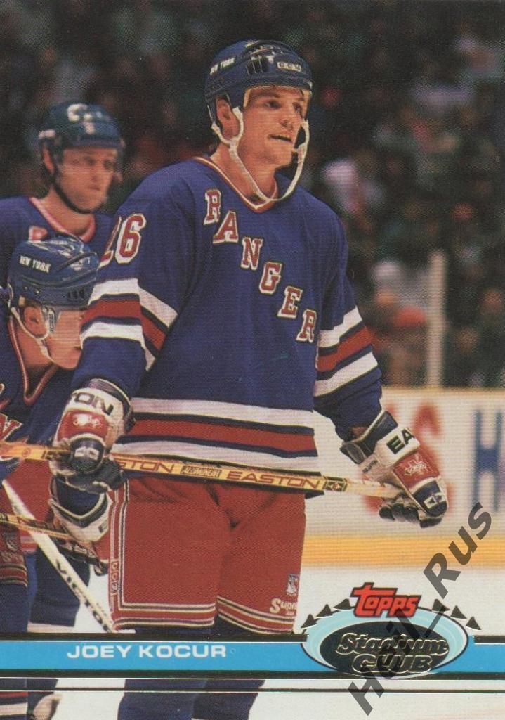 Хоккей Карточка Joey Kocur/Джо Кошур New York Rangers/Нью-Йорк Рейнджерс НХЛ/NHL