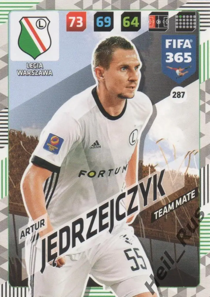 Футбол Карточка Артур Енджейчик (Legia Warszawa/Легия, Краснодар) Panini 2017-18