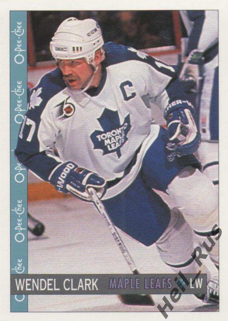 Хоккей; Карточка Wendel Clark/Уэндел Кларк (Toronto Maple Leafs/Торонто) НХЛ/NHL