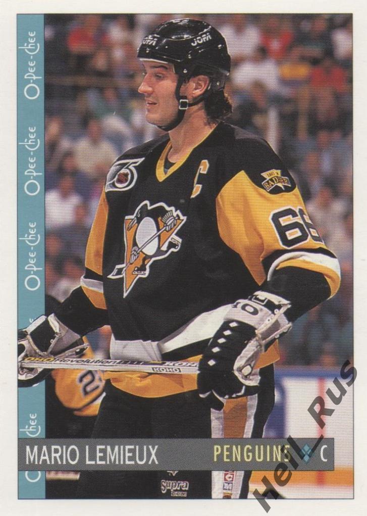 Хоккей. Карточка Mario Lemieux/Марио Лемье Pittsburgh Penguins/Питтсбург NHL/НХЛ