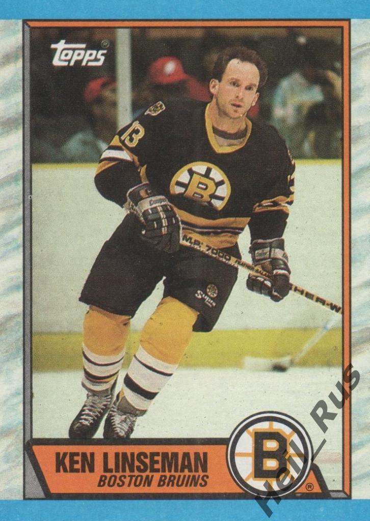 Хоккей. Карточка Ken Linseman/Кен Линзмэн (Boston Bruins/Бостон Брюинз) НХЛ/NHL