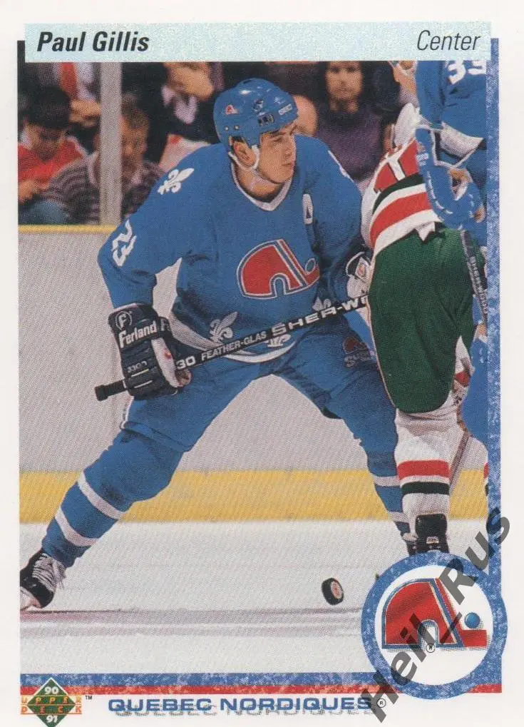 Хоккей Карточка Paul Gillis/Пол Гиллис (Quebec Nordiques/Квебек Нордикс) НХЛ/NHL