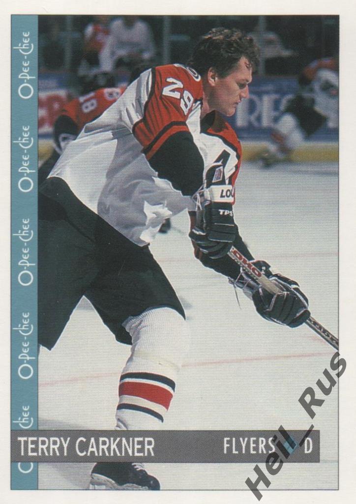 Хоккей. Карточка Terry Carkner / Терри Каркнер (Philadelphia Flyers) НХЛ/NHL