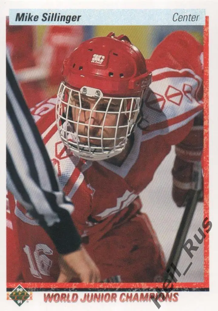 Хоккей. Карточка Mike Sillinger/Майк Силлинджер (Canada/Канада) НХЛ/NHL 1990-91