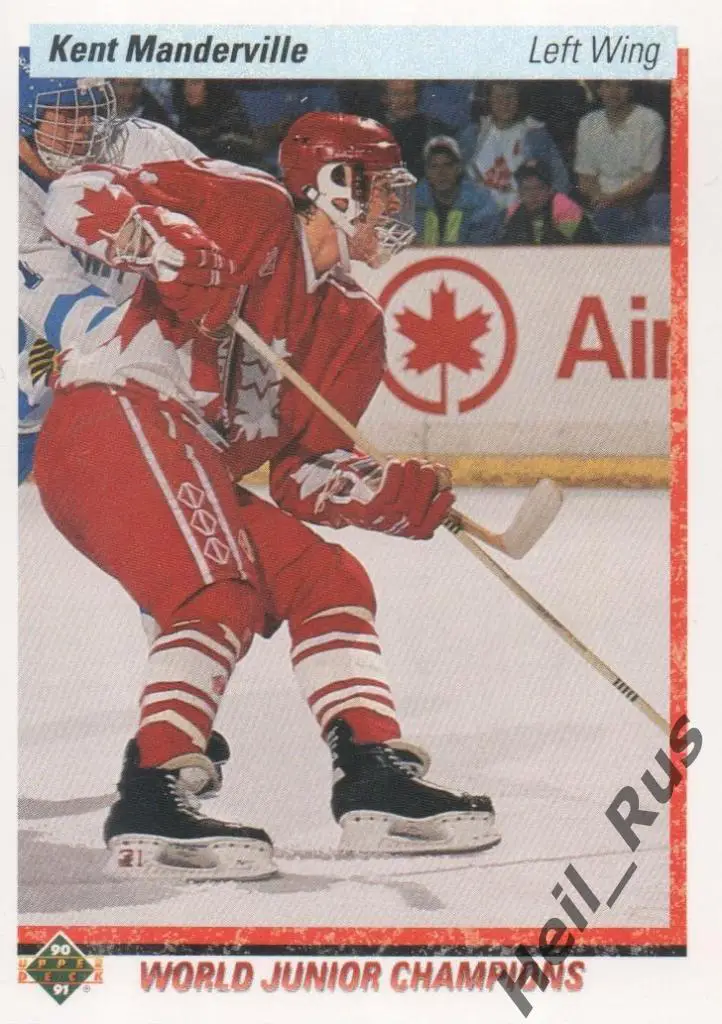 Хоккей. Карточка Kent Manderville/Кент Мандервилль Canada/Канада НХЛ/NHL 1990-91