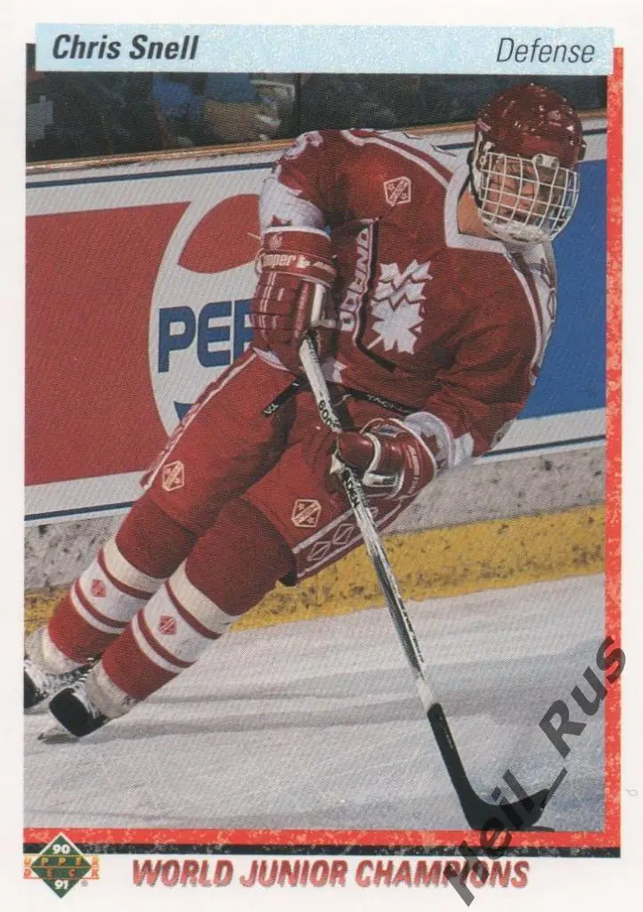 Хоккей. Карточка Chris Snell / Крис Снелл (Canada / Канада) НХЛ/NHL 1990-91