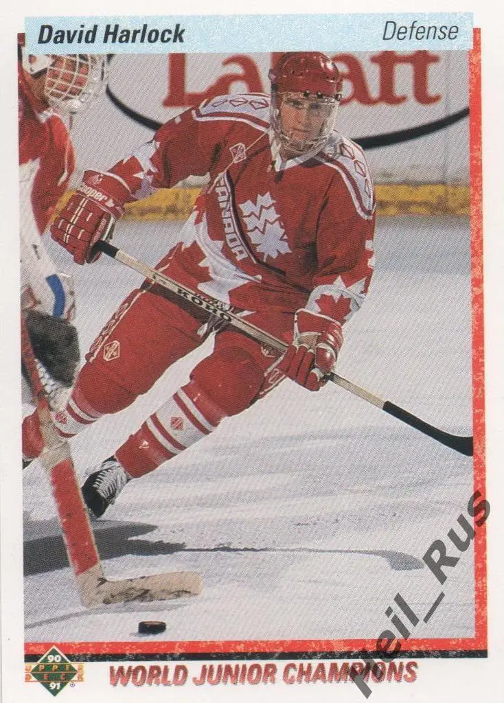 Хоккей. Карточка David Harlock / Дэвид Харлок (Canada / Канада) НХЛ/NHL 1990-91