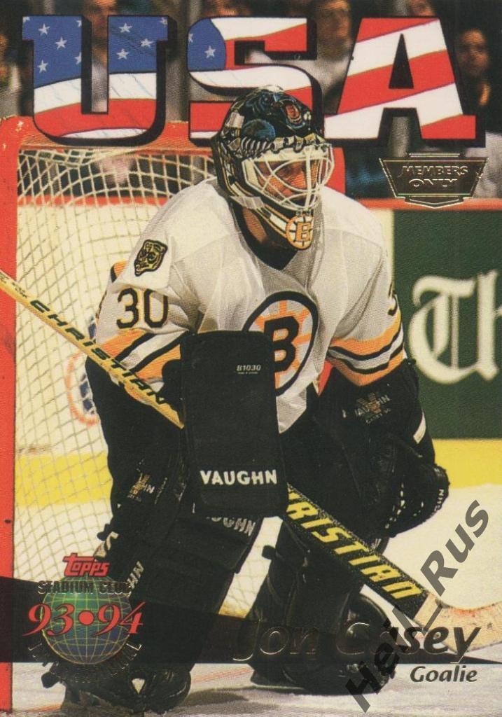 Хоккей. Карточка Jon Casey / Джон Кейси (Boston Bruins / Бостон Брюинз) НХЛ/NHL