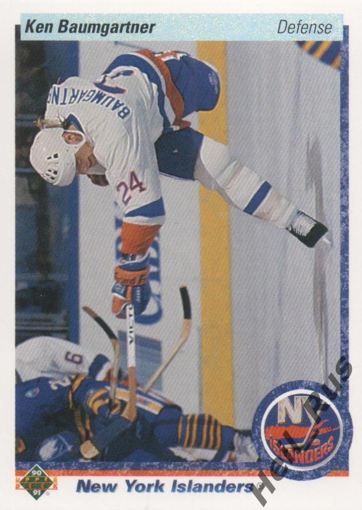Хоккей. Карточка Ken Baumgartner / Кен Баумгартнер (New York Islanders) НХЛ/NHL