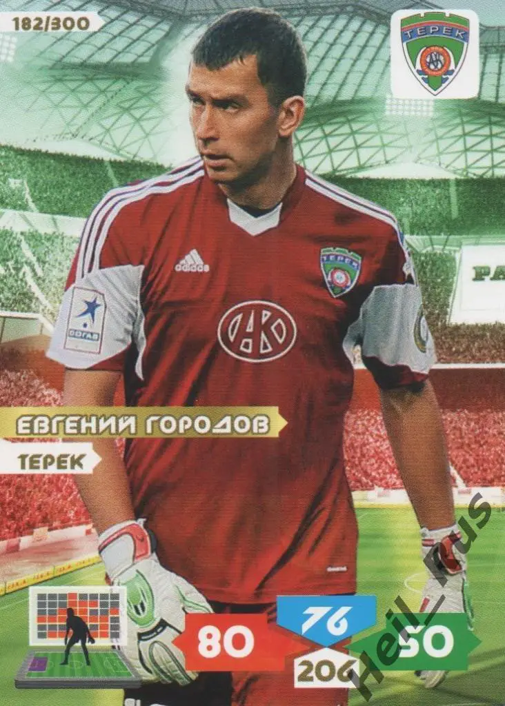 Футбол. Карточка Евгений Городов (Терек/Ахмат Грозный, Краснодар) Panini РФПЛ