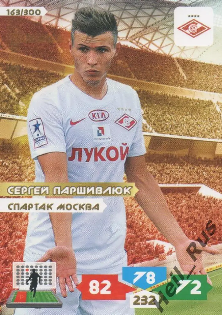 Футбол. Карточка Сергей Паршивлюк (Спартак Москва, Ростов, Динамо) Panini РФПЛ