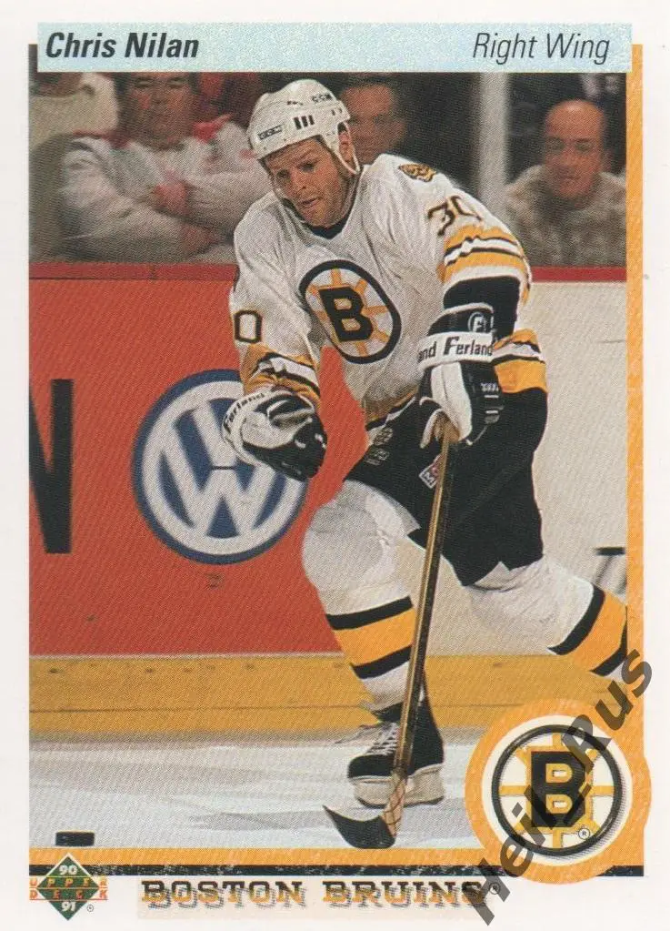 Хоккей. Карточка Chris Nilan / Крис Нилан (Boston Bruins/Бостон Брюинз) НХЛ/NHL