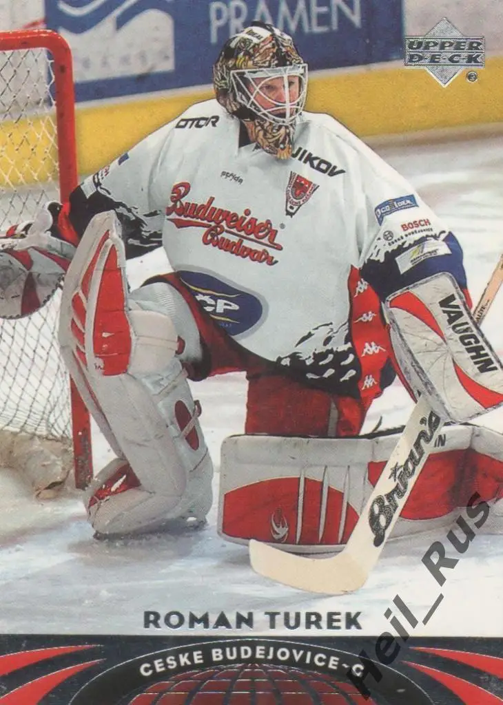 Хоккей. Карточка Roman Turek / Роман Турек (Ceske Budejovice, Калгари) НХЛ/NHL