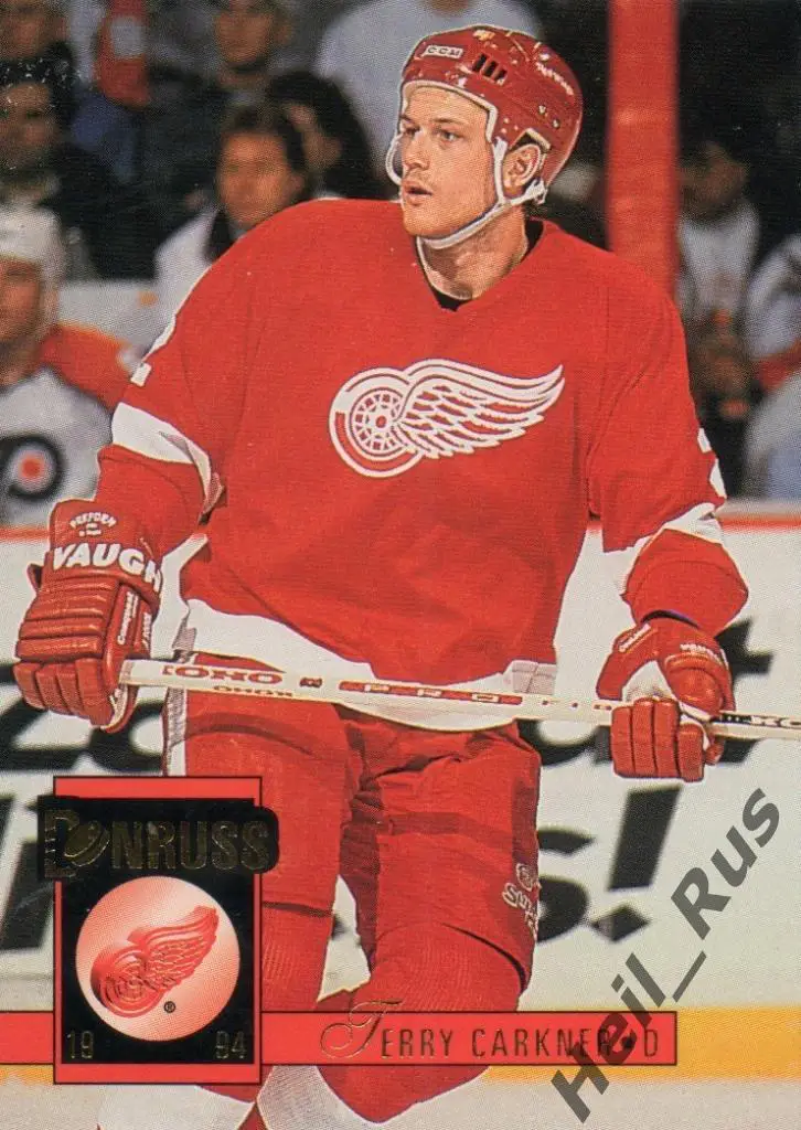 Хоккей. Карточка Terry Carkner/Терри Каркнер (Detroit Red Wings/Детройт) НХЛ/NHL
