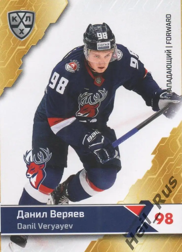 Хоккей. Карточка Данил Веряев (Торпедо Нижний Новгород) КХЛ сезон 2018/19 SeReal