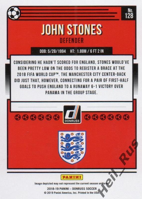Футбол. Карточка Джон Стоунз (Англия, Манчестер Сити, Эвертон) Panini 2018-19 1