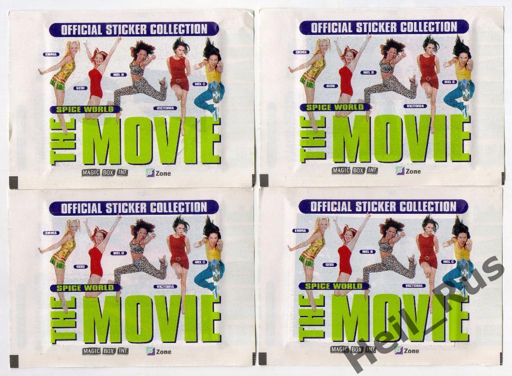 Наклейки. 4 запечатанных пакетика Spice World the Movie (Spice Girls/Спайс Герлз