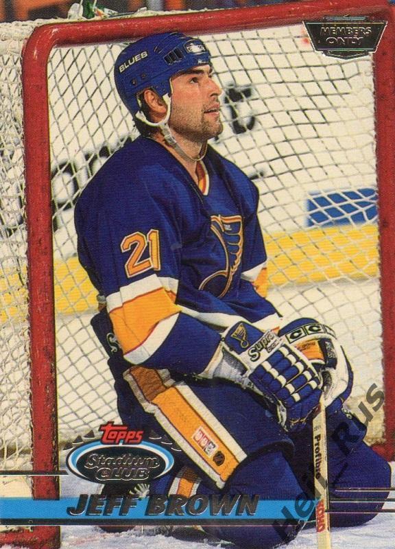 Хоккей. Карточка Jeff Brown/Джефф Браун (St. Louis Blues/Сент-Луис Блюз) НХЛ/NHL