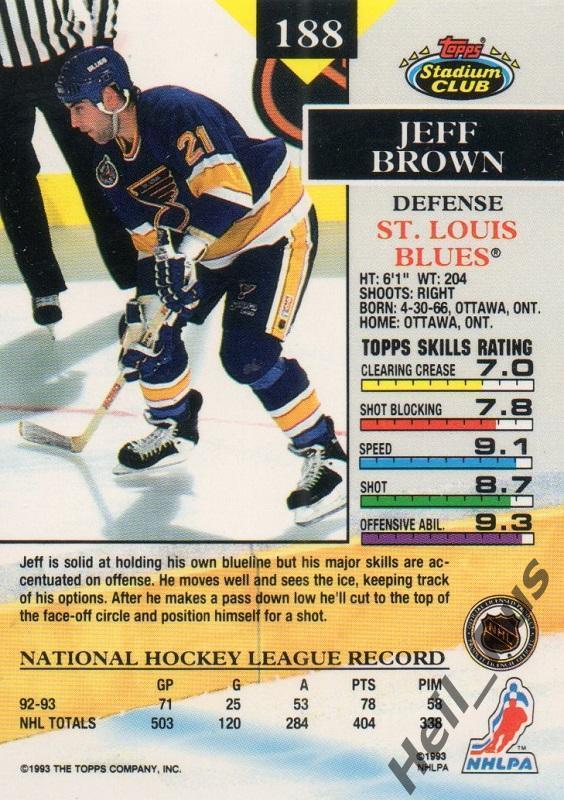 Хоккей. Карточка Jeff Brown/Джефф Браун (St. Louis Blues/Сент-Луис Блюз) НХЛ/NHL 1