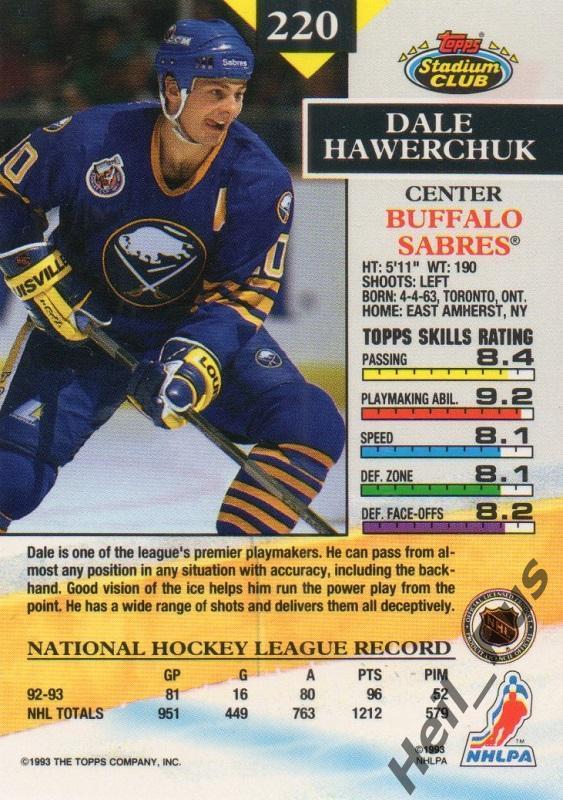 Хоккей. Карточка Dale Hawerchuk / Дэйл Хаверчук (Buffalo Sabres/Баффало) НХЛ/NHL 1