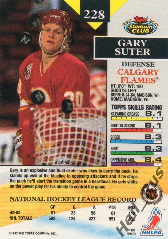 Хоккей. Карточка Gary Suter / Гэри Сутер (Calgary Flames/Калгари Флэймз) НХЛ/NHL 1