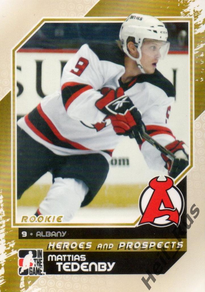 Хоккей. Карточка Маттиас Теденбю (Albany/New Jersey Devils, Витязь) АХЛ/НХЛ, КХЛ