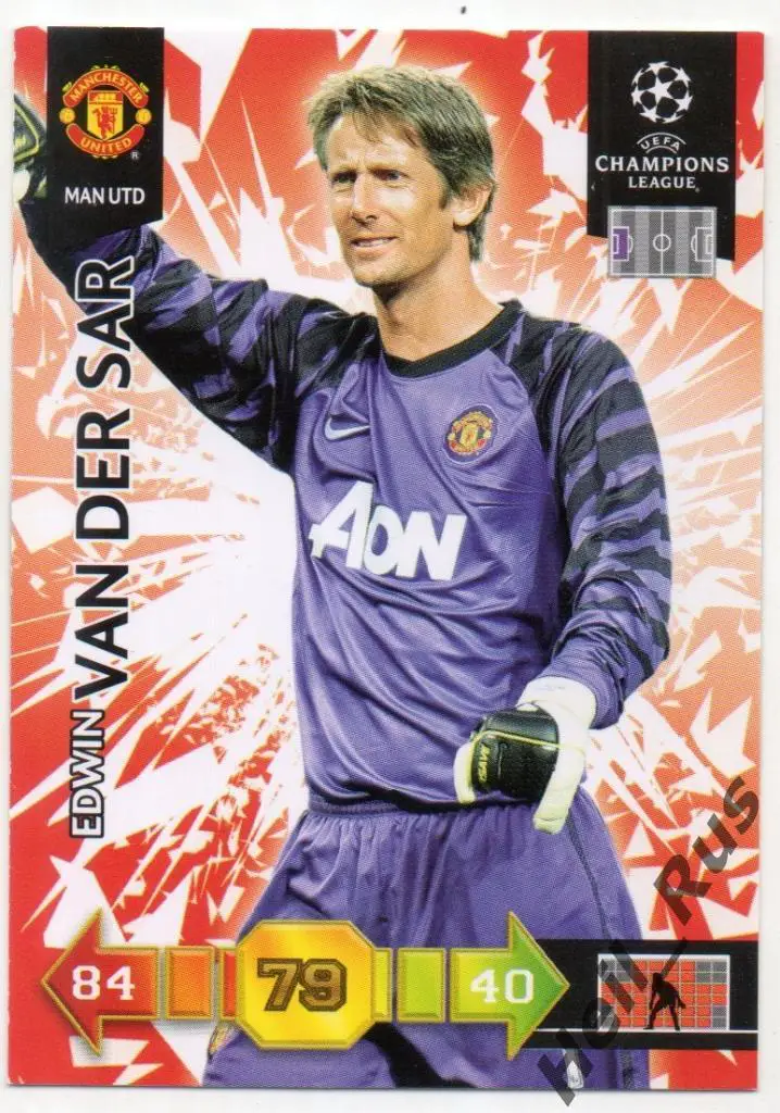 Футбол. Карточка Эдвин ван дер Сар (Манчестер Юнайтед) Лига Чемпионов 2010-11