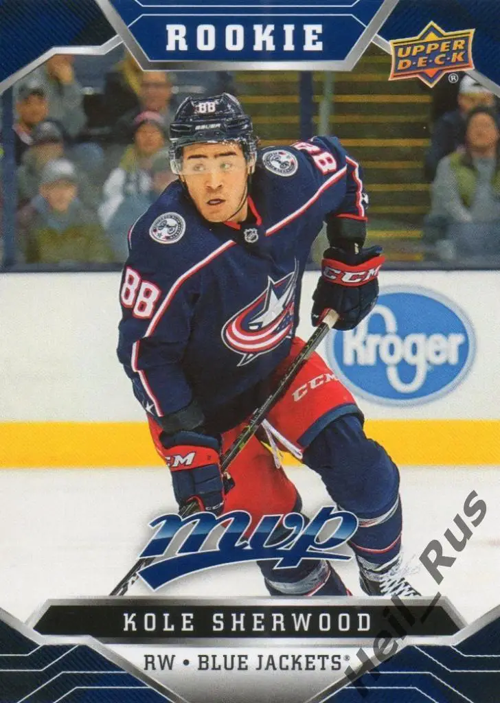 Хоккей Карточка Kole Sherwood/Коул Шервуд Columbus Blue Jackets/Коламбус НХЛ/NHL