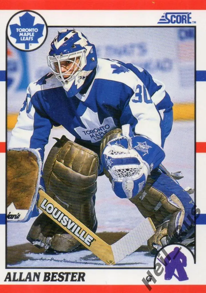 Хоккей. Карточка Allan Bester/Аллан Бестер (Toronto Maple Leafs/Торонто) НХЛ/NHL