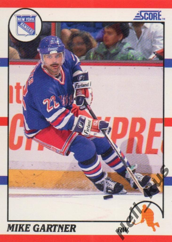 Хоккей. Карточка Mike Gartner / Майк Гартнер (New York Rangers/Нью-Йорк) НХЛ/NHL