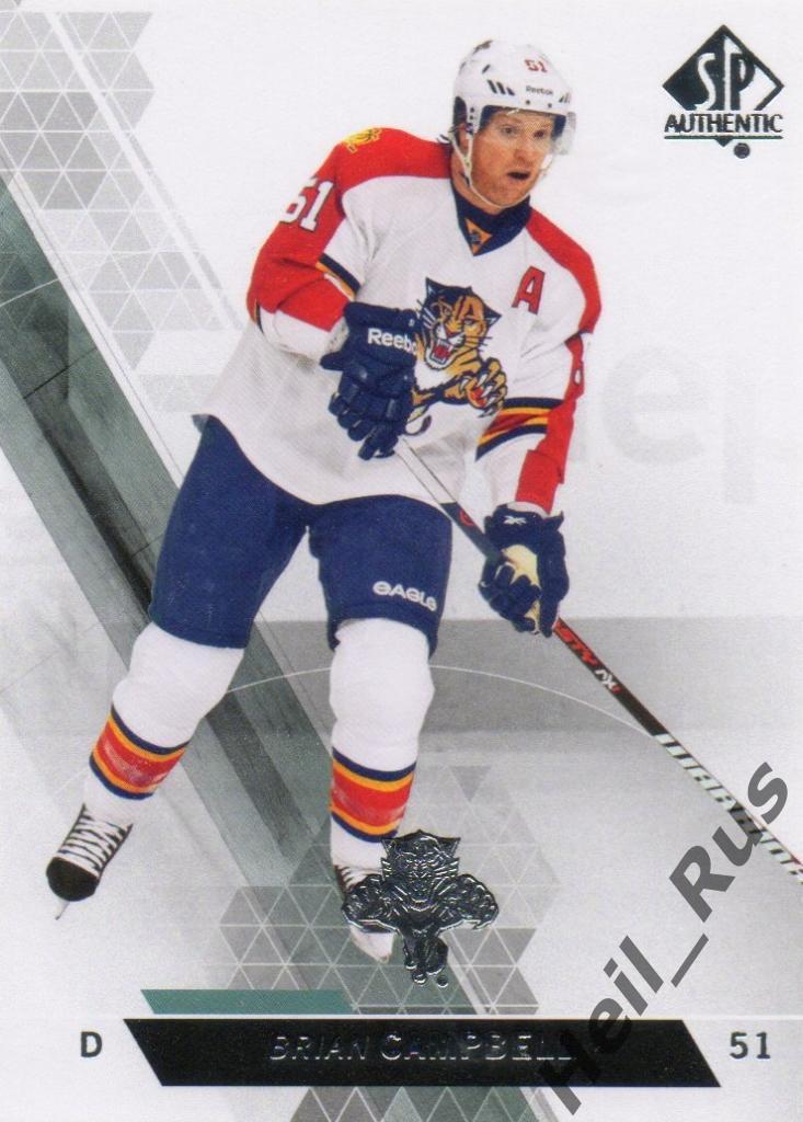 Хоккей. Карточка Brian Campbell/Брайан Кэмпбелл Florida Panthers/Флорида НХЛ/NHL