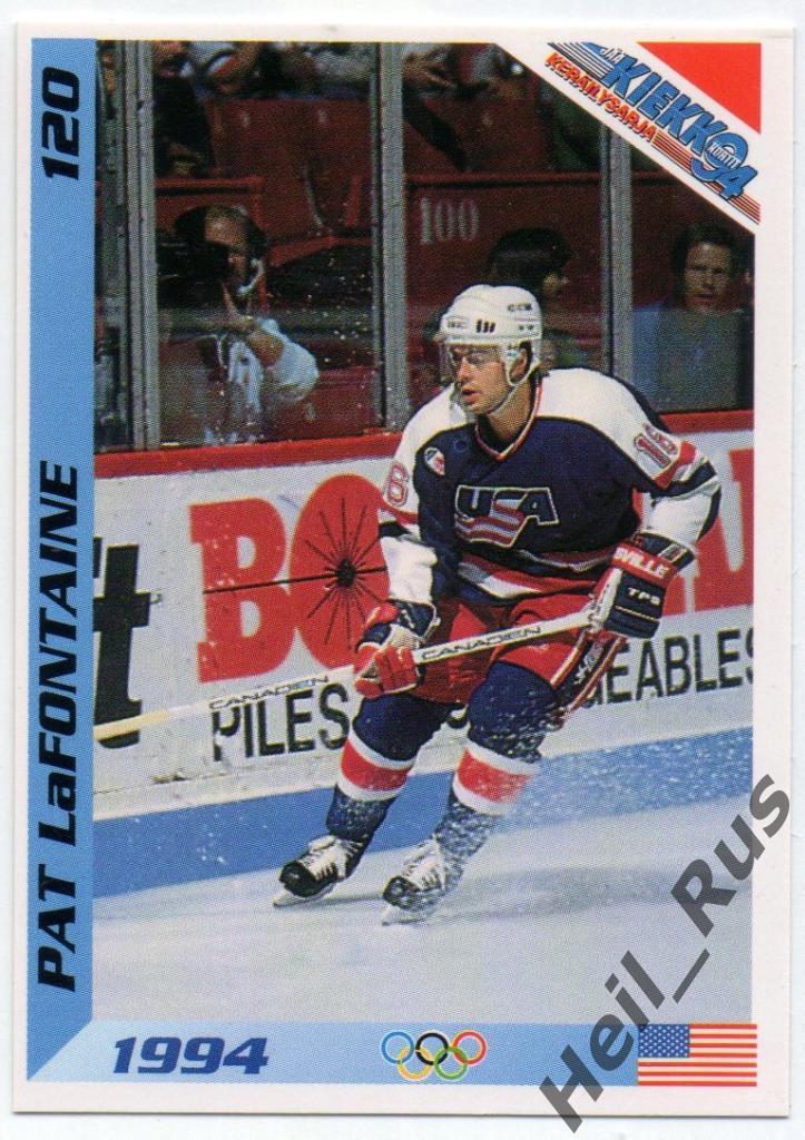Хоккей. Карточка Pat LaFontaine/Пэт Лафонтейн (USA/США, Buffalo Sabres) НХЛ/NHL