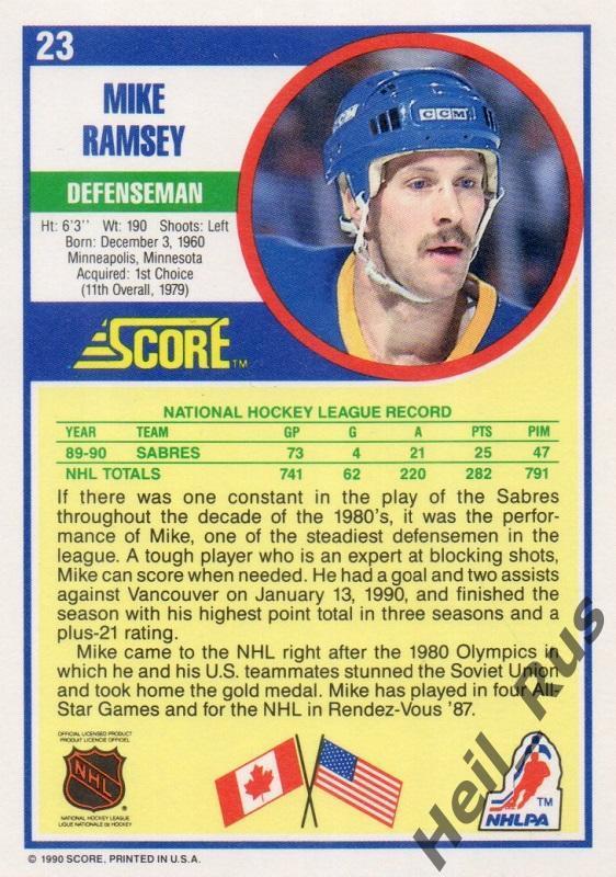 Хоккей. Карточка Mike Ramsey/Майкл Рэмси (Buffalo Sabres/Баффало Сейбрз) НХЛ/NHL 1