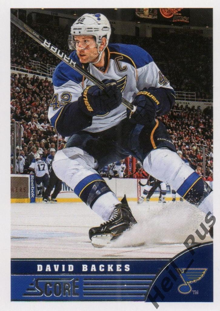 Хоккей. Карточка David Backes/Дэвид Бэкес St. Louis Blues/Сент-Луис Блюз НХЛ/NHL