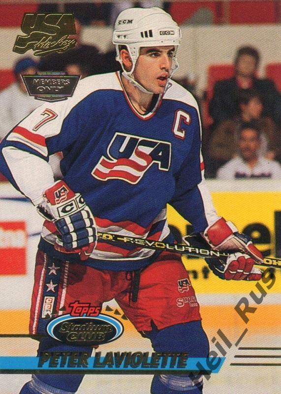 Хоккей. Карточка Peter Laviolette/Питер Лавиолетт (Team USA/США) НХЛ/NHL 1993-94