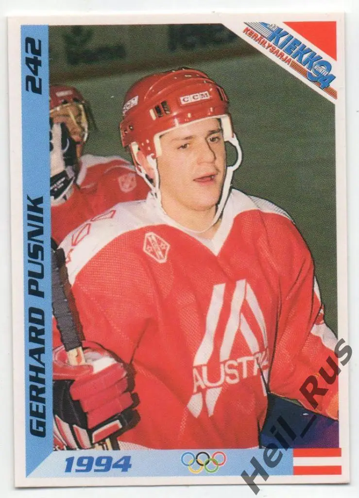 Хоккей. Карточка Gerhard Pusnik / Герхард Пушник (Team Austria / Австрия) 1994