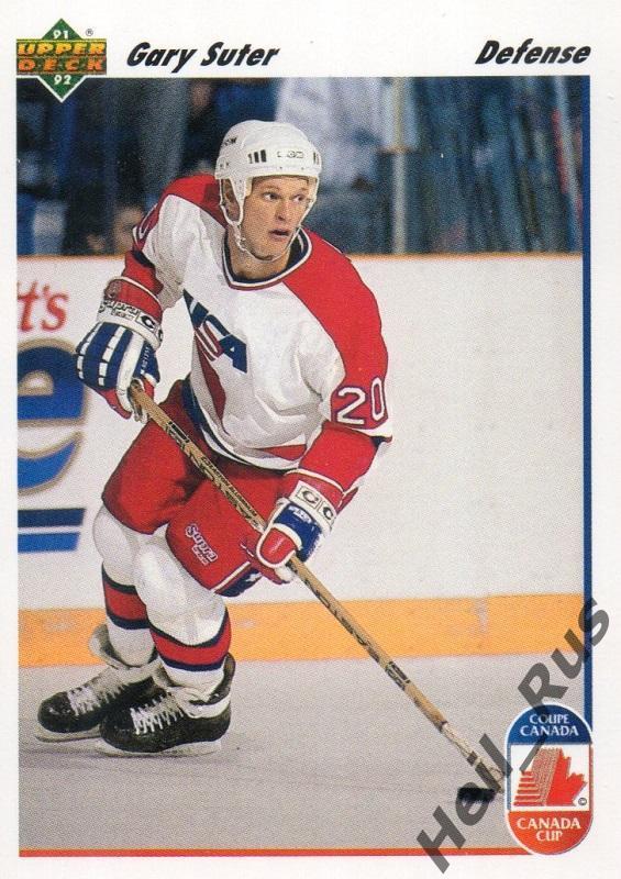 Хоккей. Карточка Gary Suter / Гэри Сутер (USA/США) НХЛ/NHL 1991-92 Upper Deck