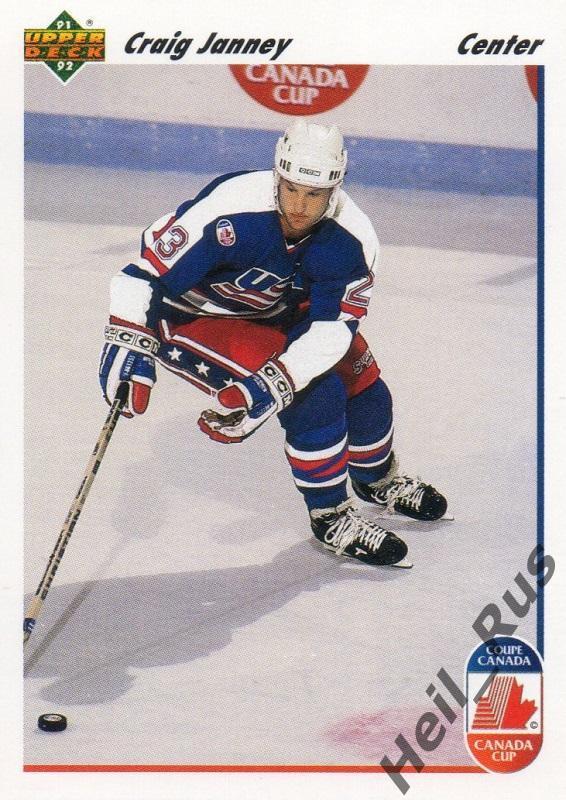 Хоккей. Карточка Craig Janney/Крэйг Дженни (USA/США) НХЛ/NHL 1991-92 Upper Deck