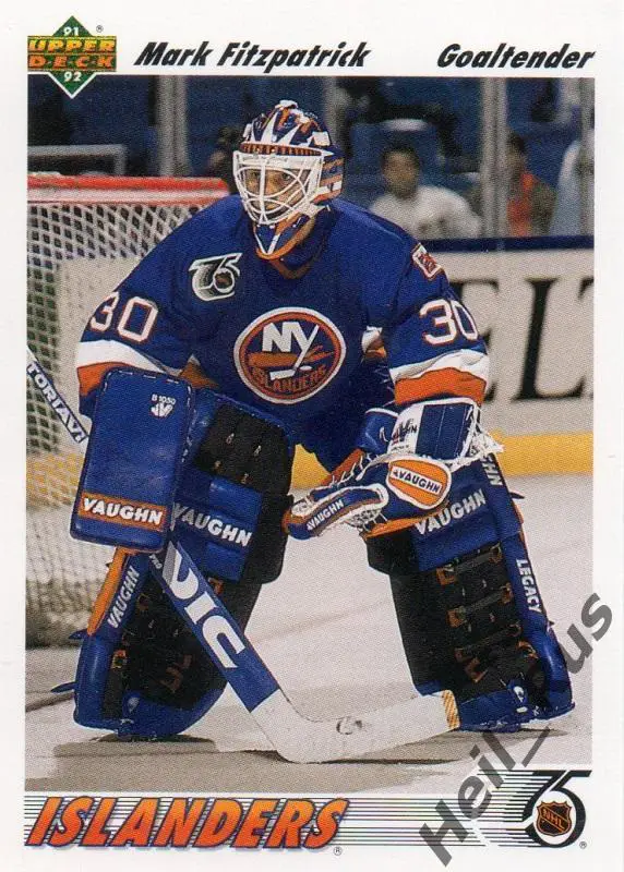 Хоккей. Карточка Mark Fitzpatrick / Марк Фитцпатрик (New York Islanders) НХЛ/NHL