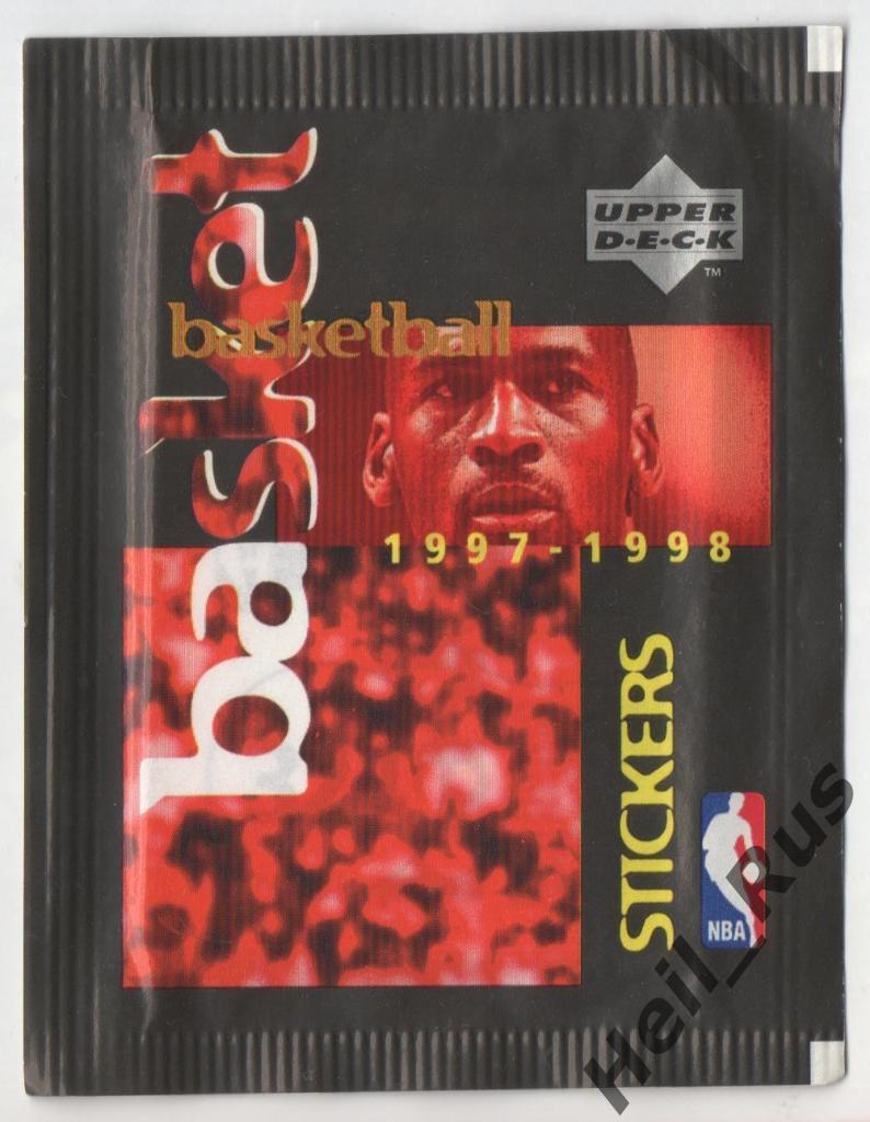 Баскетбол. Наклейки/стикеры. Запечатанный пакетик Upper Deck NBA/НБА 1997-1998