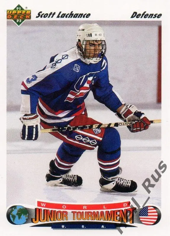 Хоккей Карточка Scott Lachance/Скотт Лашанс (USA/США) НХЛ/NHL 1991-92 Upper Deck