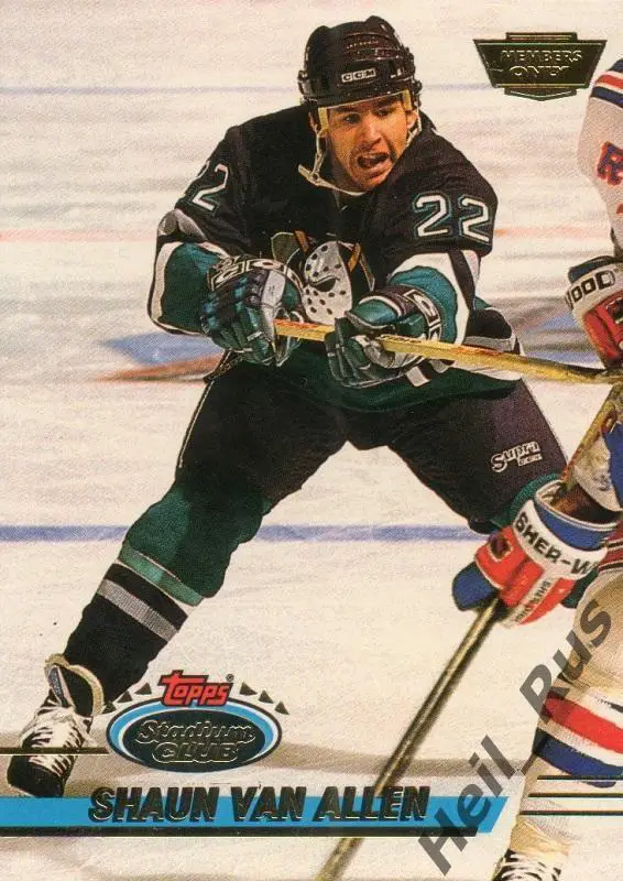 Хоккей. Карточка Shaun Van Allen/Шон Ван Аллен (Mighty Ducks of Anaheim) НХЛ/NHL