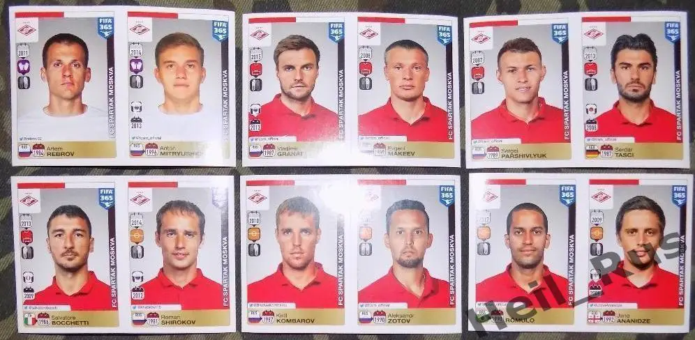 Футбол. Наклейки / стикеры. Спартак Москва, Панини ФИФА/Panini FIFA 365