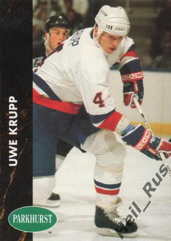 Хоккей. Карточка Uwe Krupp / Уве Крупп (New York Islanders / Айлендерс), НХЛ/NHL