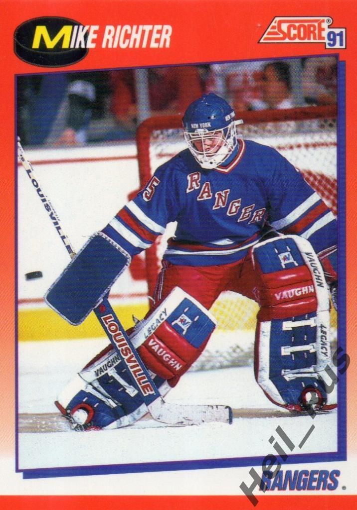 Хоккей. Карточка Mike Richter/Майк Рихтер (New York Rangers / Нью-Йорк), НХЛ/NHL