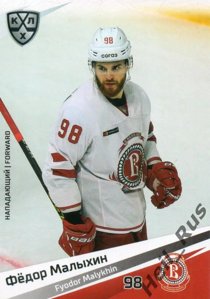 Хоккей Карточка Федор Малыхин Витязь Московская область КХЛ сезон 2020/21 SeReal