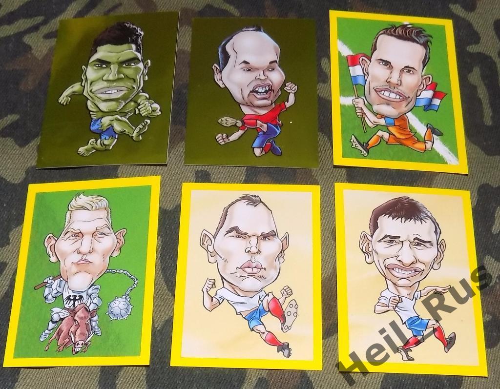 Футбол. 10 пакетиков с наклейками Чемпионат Мира 2014 (Brazuka 2014, карикатуры) 1