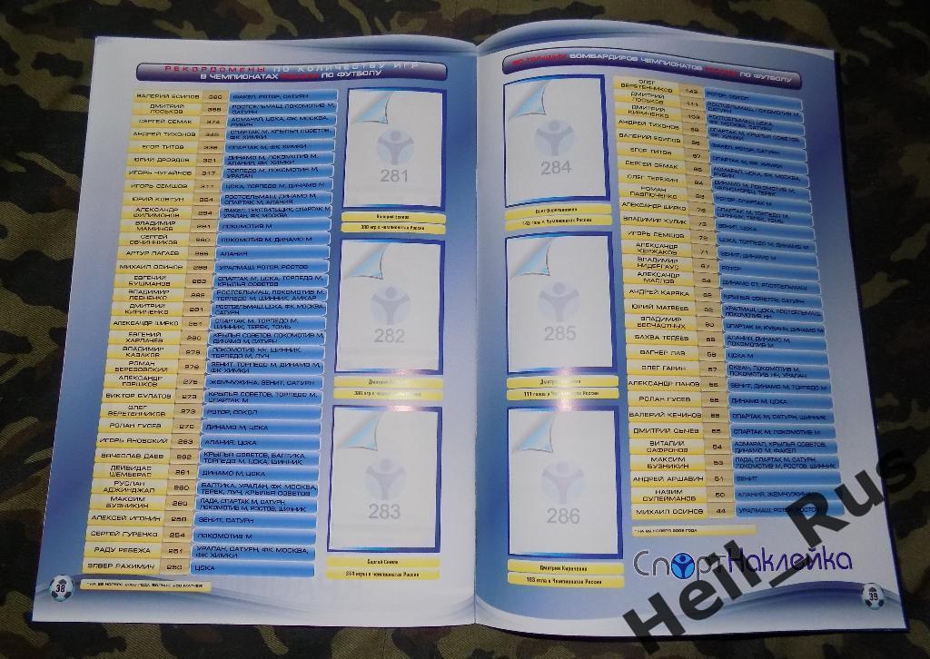 Российская Футбольная Премьер-Лига 2009, альбом + 10 пакетиков с наклейками 2