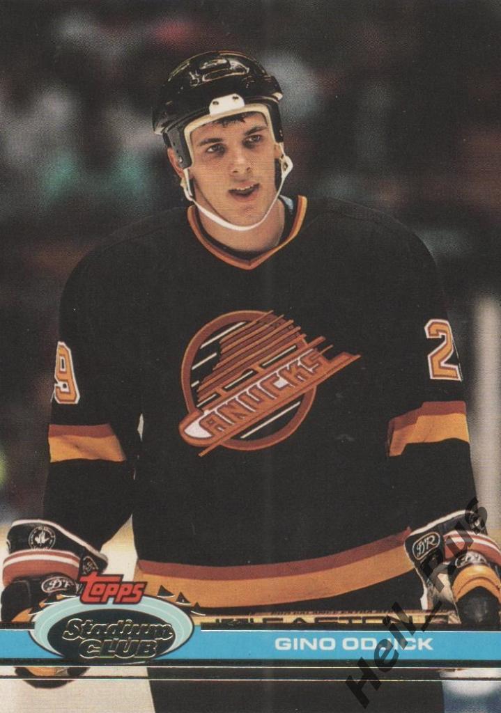 Хоккей. Карточка Gino Odjick/Джино Оджик (Vancouver Canucks / Ванкувер) НХЛ/NHL